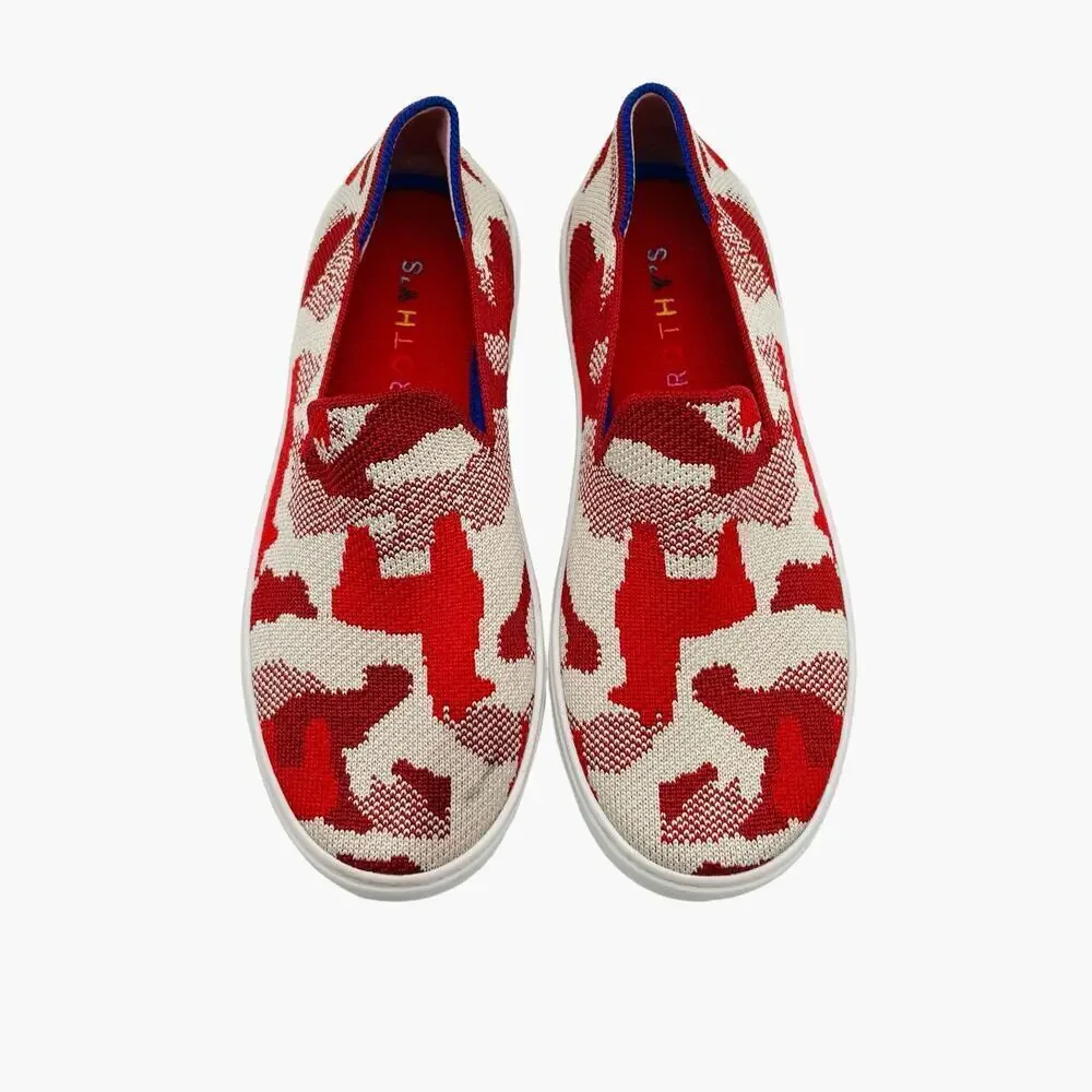 Rothy’s The Kid Red Llama‎ Camo Slip On Sneaker Shoes Size 3
